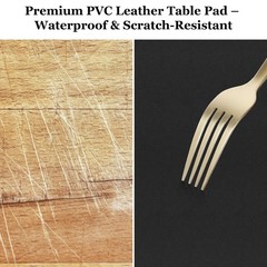 Warmstar Leather Table Cover 14 x84 Inch, 1.8MM Thick PVC Table Protector Waterp