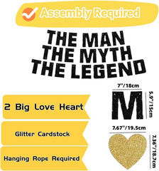 The Man the Myth the Legend Banner Birthday Party Decoration Photobooth for Fare