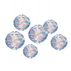 Iridescent Honeycomb Ball Decorative Hanging Ornaments Foil Ceiling Flowers
