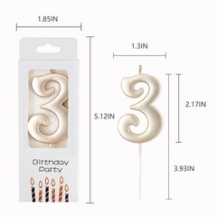 PHD CAKE 10-Count 0-9 Champagne Gold Number 3.74 inches tall,