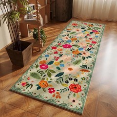 Rugcomf Runner Rug for Hallways 2'7 x 8' (Rectangular), Green