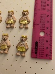 Happy birthday bear Embellishments Girl / Cold Porcelain /Favors Decor