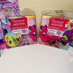 HATCHIMALS Birthday Party Decorations, 2 Tablecover’s & 2 Series 4 Toys NEW