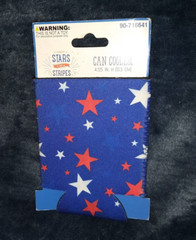Holiday Patriotic July 4th 3 Paper Fan and 3 Can Cooler Set