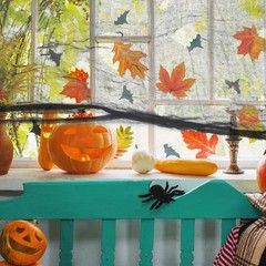 5Pcs Reusable Halloween Gauze Fabric Black Haunted House Decor Cloth
