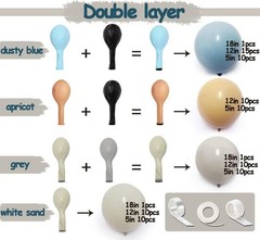 Dusty Blue Tan Balloon Garland Double Blue Nude White Sand Grey Latex Neutral…