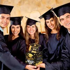 Class of 2025 Graduation Cake Topper,Glasses and Cash Gift Box Surprise