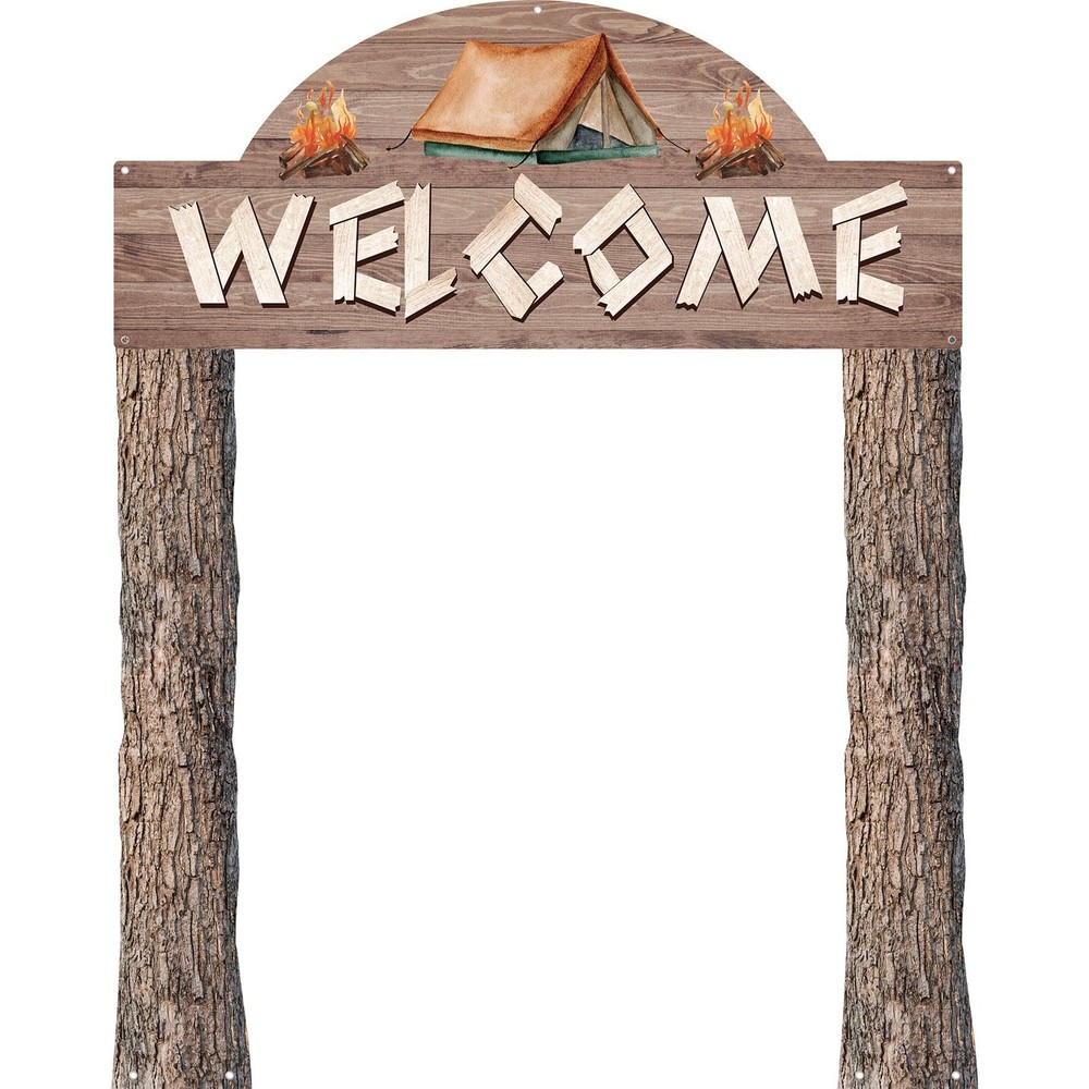 3 Pcs Camping Themed Party Decorations Banner Welcome Porch Sign with 1 Doubl…