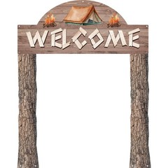 3 Pcs Camping Themed Party Decorations Banner Welcome Porch Sign with 1 Doubl…