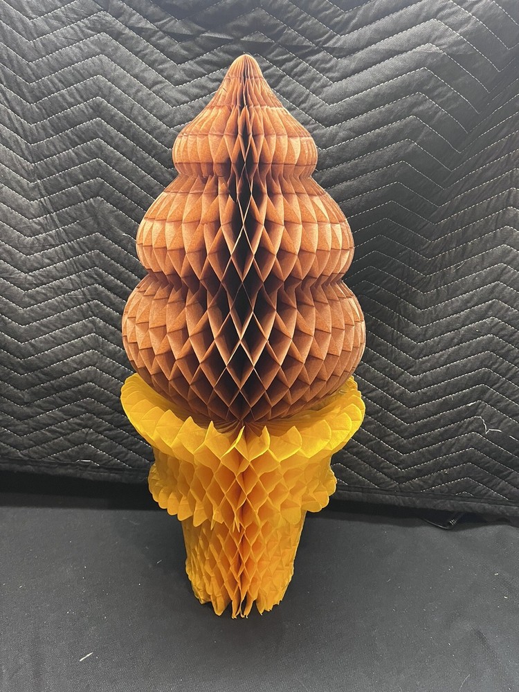 Vintage Large Ice Cream Cone Honeycomb Decoration Party