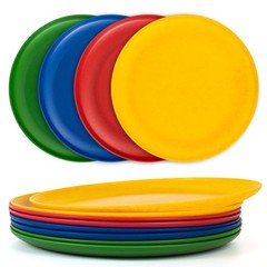 ZAINCA 10.5 inch Wheat Straw Dinner Plates Plastic inch, Multicolor