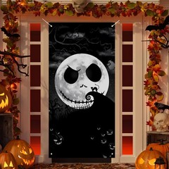Halloween Door Cover, Halloween Front Porch Sign Banner, Christmas Xmas Holid…