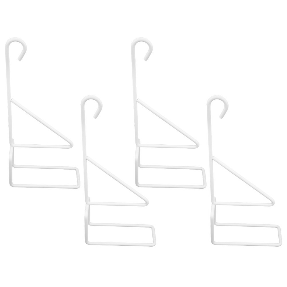 4Pcs Weather Resistant White Iron Hanging Brackets for Outdoor Lanterns