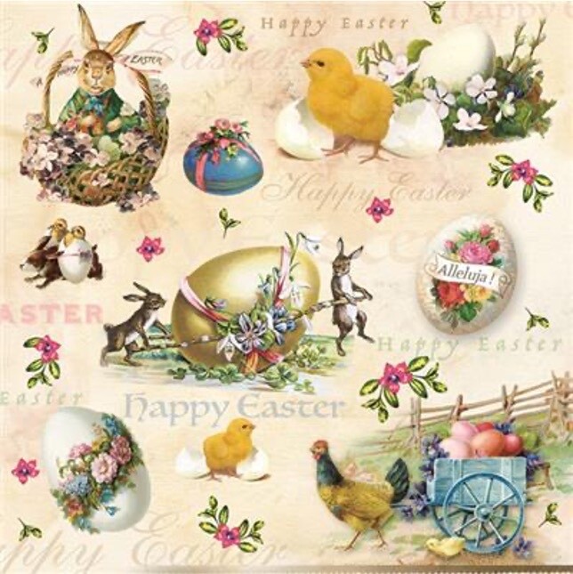 Easter Napkins VINTAGE EASTER ANIMALS 20 Lunch Napkins Decoupage Paper Vintage
