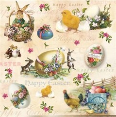 Easter Napkins VINTAGE EASTER ANIMALS 20 Lunch Napkins Decoupage Paper Vintage