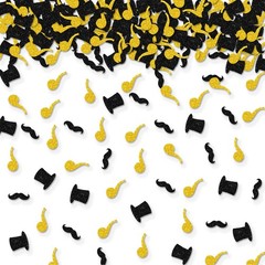 100pcs Little Man Confetti, Little Mustache Table Confetti for Boys, Top Hat Pap
