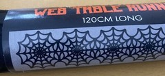 AMSCAN BLACK FELT SPIDER’S WEB TABLE RUNNER 120 CM LONG HALLOWEEN PARTY FUN BNIB