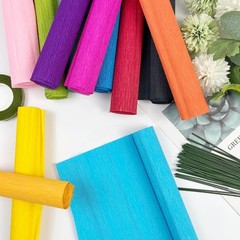 12 Rolls Crepe Paper DIY Kit, Bright Colors, Floral Tape, 50 Green Wires