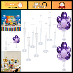 8 Set Balloon Stand Kit – Table Centerpiece Sticks & Bases for Party Decor, Birt