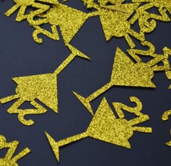 200 PCS 21st Birthday Confetti PVC Centerpieces 1.7×1.1 Inch Gold Glitter