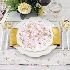 1600pcs Christmas Snowflakes Confetti, Golden Glitter Snowflakes Scatter