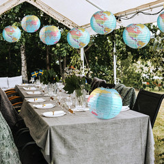 10 Pieces World Map Paper Lanterns 10 Inch Paper Globes Lanterns Map Classroom L