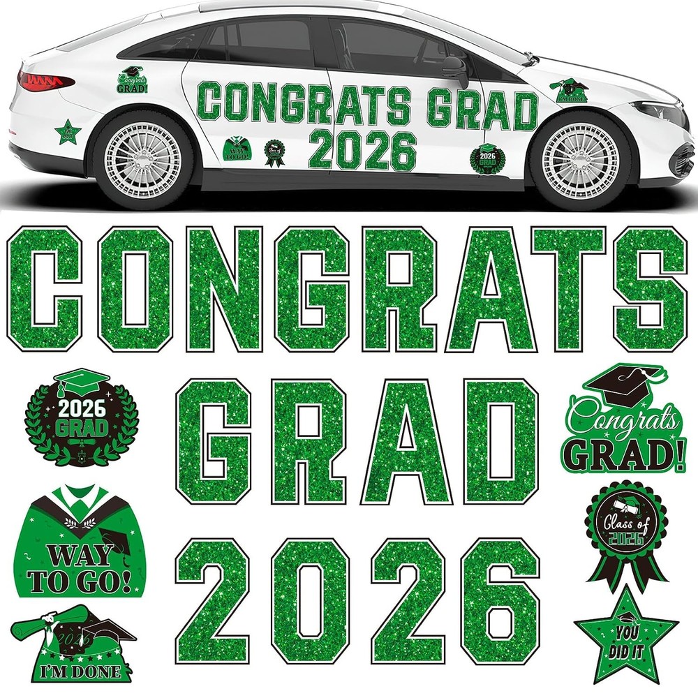 Class of 2026 Graduation Car Decorations 22pcs Magnets for Cars