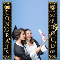 Congrats Grad Door Banner – Large 72×12 Inch, NO DIY | Congrats Grad Banner for