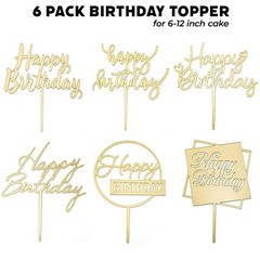 Thicken Mirror Acrylic Happy Birthday Cake Toppers, Happy Birthday Sign for G…