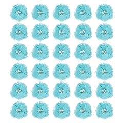 30Pcs 2″ Chiffon Flowers with Rhinestone Pearl Sewing Fabric Flowers, Teal