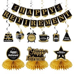 Retirement Party Decorations Banner Honeycomb Centerpiece Set