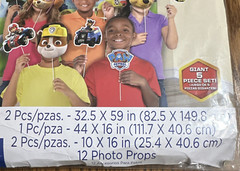Paw Patrol Scene Setters With Props. Happy Birthday Party Decoration Poster Mask