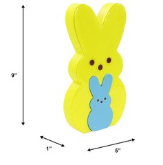 | Peeps | 9” Collectible Yellow and Blue Wooden Nesting Bunnies