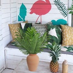 Palm Leaves Artificial Plants 23” Long Stem Tropical Hawaiian Greenery 5pcs Set