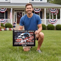 12×17 Inch Patriotic Yard Decorations – 4th of July & 250th Anniversary Signs