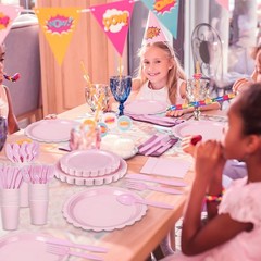 Complete Pink Party Set – 175 Pcs Disposable Plates, Cups & Napkins for Events