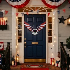 Heavy-Duty Lighted American Eagle Wall Art for 4th of July Outdoor Festivities
