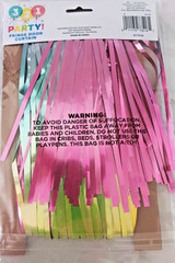 321 Party! Rainbow Fringe Backdrop 3.25 FT X 6.5 Ft Plastic Strands NEW