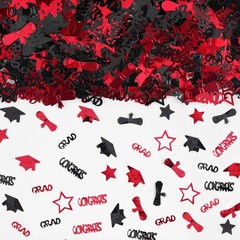 2000 PCS Black Red Graduation Confetti 2.1 Oz Class 2026 Table Grad Decor