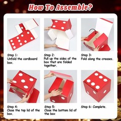 Casino Balloon Arch Garland Kit with Red Black and Gold Balloons Dice Boxes Rand