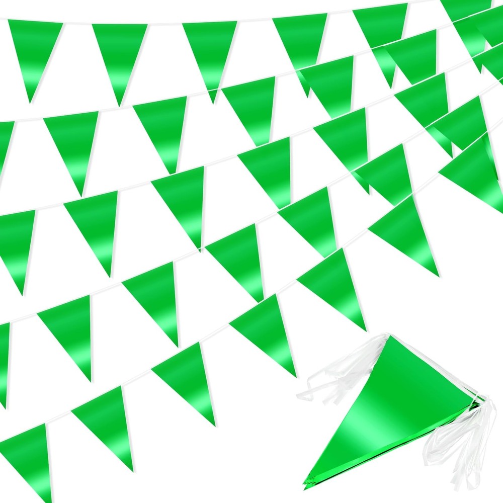 4-Pack 10m/32.8FT Triangle Pennant Banner Flag Metallic Fabric Bunting Party …