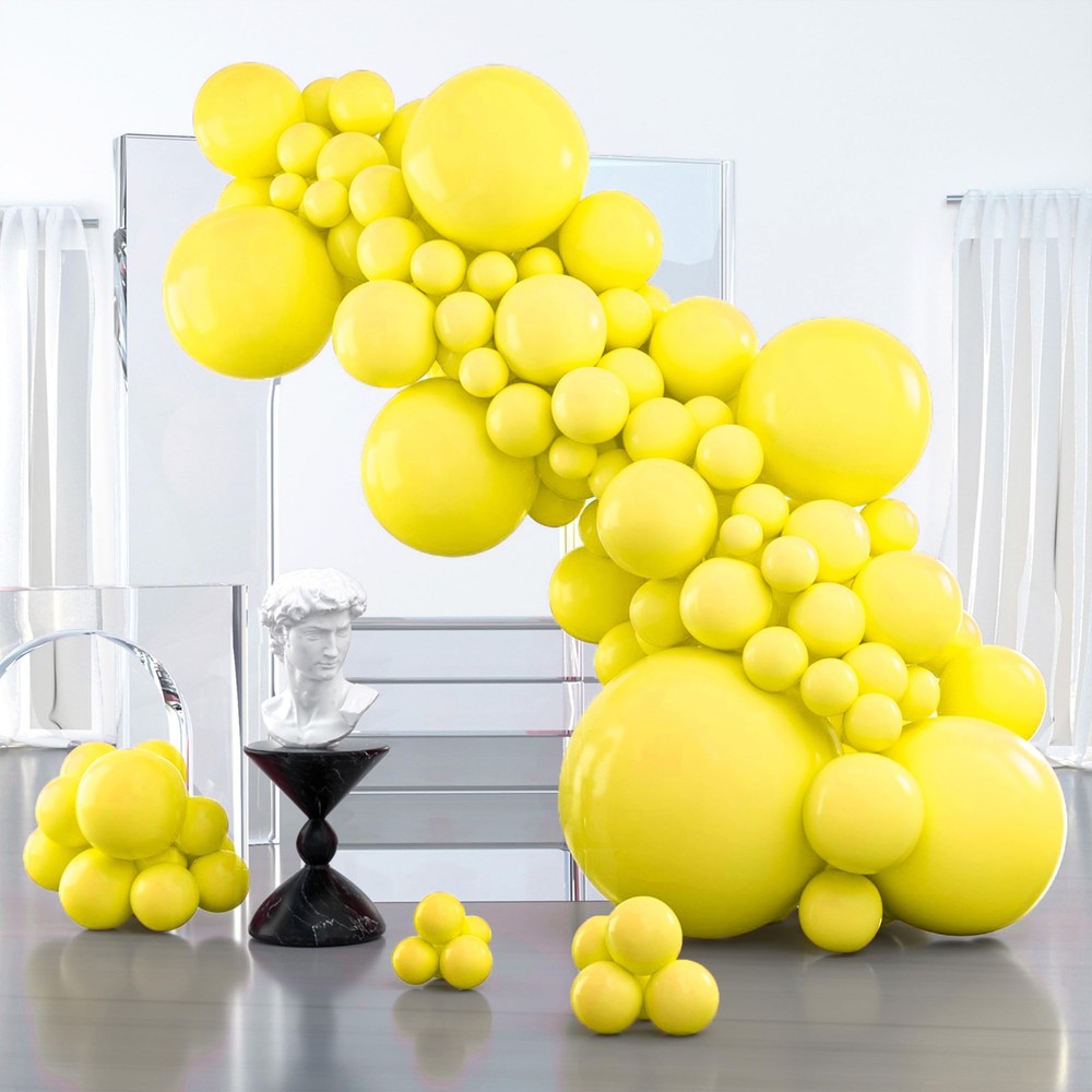 PartyWoo Yellow Balloons 100 pcs Different Sizes of 36 18 12 10 5 Inch Matte …