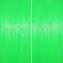 2 Pack Black Gold Silver Foil Fringe Backdrop Curtains Tinsel Streamers Party