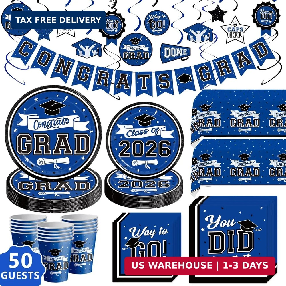 DAZONGE Graduation Decorations 2026 Blue, 265pcs Graduation Party Decorations 20