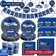 DAZONGE Graduation Decorations 2026 Blue, 265pcs Graduation Party Decorations 20