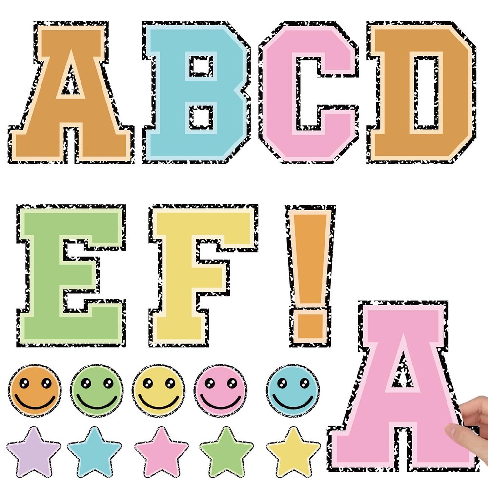 120 Pcs 7 Inch Large Bulletin Board Letters Set Composition Book Printing Col…