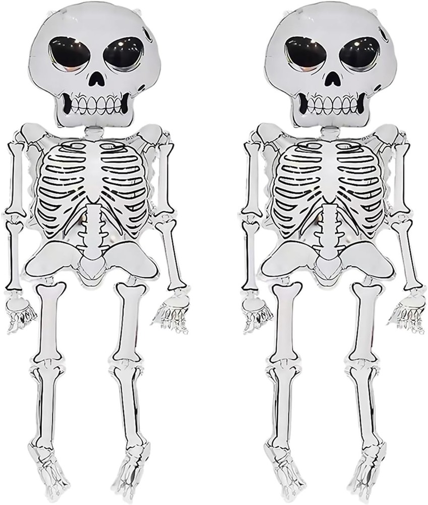 62″ Extra Large Skeleton Halloween Foil Balloons for Ghost Spooky Party Decor