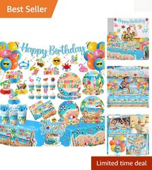Hello Summer Beach Birthday Decorations for 24 Guests – Complete Party Set