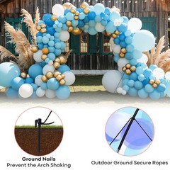 Black Balloon Arch Stand Kit, Adjustable Balloon Arch Stands for Floor Garden…