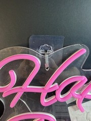 New/ Open Box Neon Pink “Happy Birthday” USB Light-up Sign by Neona Wall TESTED